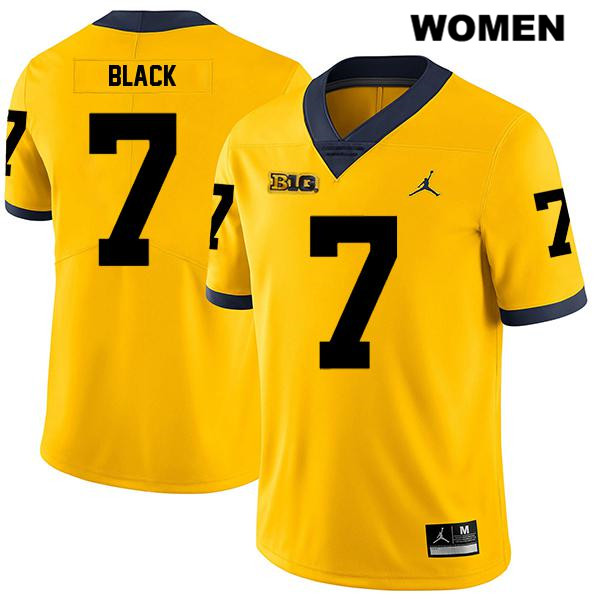 Women's NCAA Michigan Wolverines Tarik Black #7 Yellow Jordan Brand Authentic Stitched Legend Football College Jersey EN25U08TW